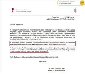 AOSZ - INFO-PONT NAIH eljárás indítás