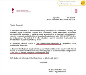 Abigél Közhasznú Egyesület - NAIH eljárást indít