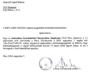 Autisztikus Gyermekekért Baranyában Alapítvány